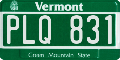 VT license plate PLQ831