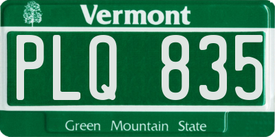 VT license plate PLQ835