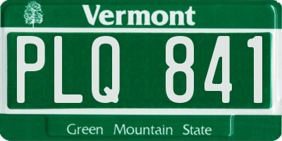 VT license plate PLQ841
