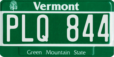 VT license plate PLQ844