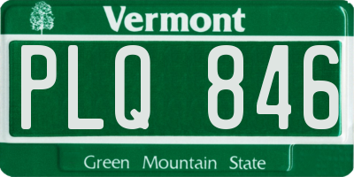 VT license plate PLQ846