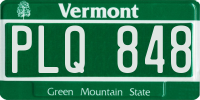 VT license plate PLQ848