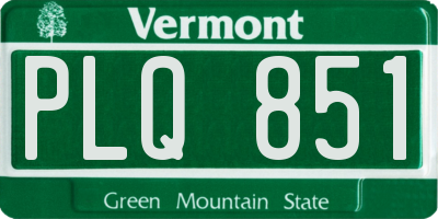 VT license plate PLQ851