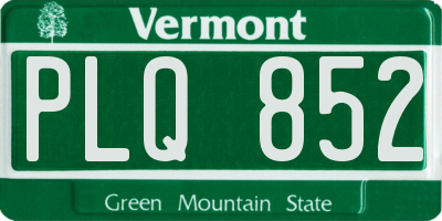 VT license plate PLQ852