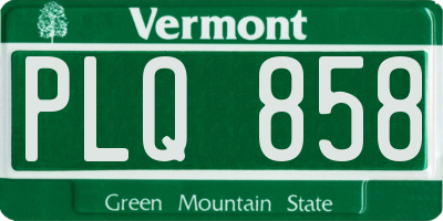 VT license plate PLQ858