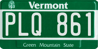 VT license plate PLQ861
