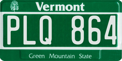 VT license plate PLQ864