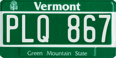 VT license plate PLQ867