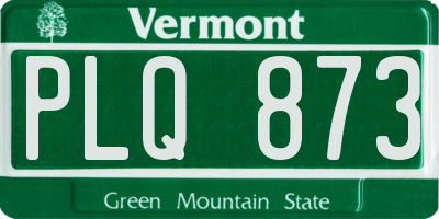 VT license plate PLQ873
