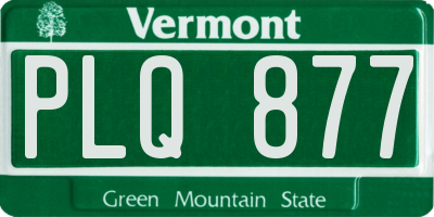 VT license plate PLQ877