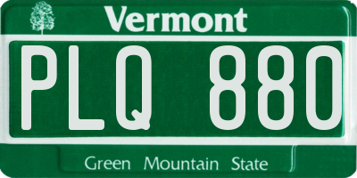 VT license plate PLQ880