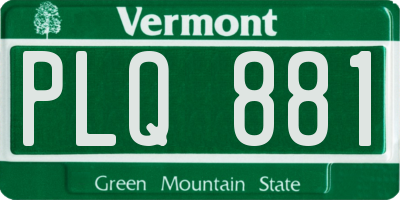 VT license plate PLQ881
