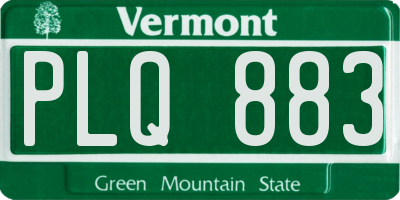 VT license plate PLQ883