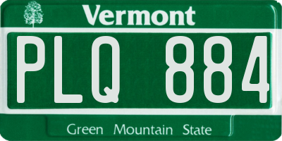 VT license plate PLQ884