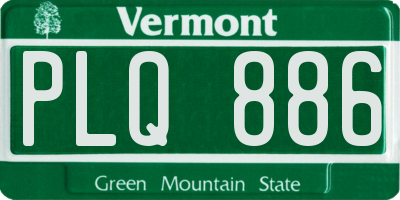 VT license plate PLQ886
