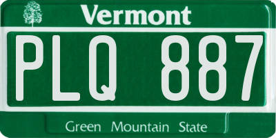 VT license plate PLQ887