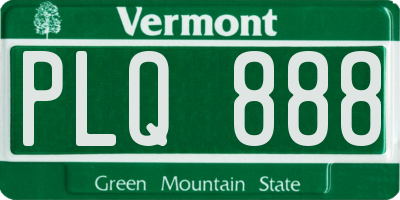 VT license plate PLQ888