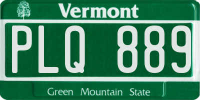 VT license plate PLQ889