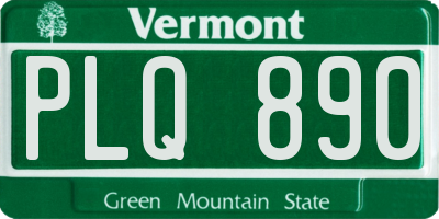 VT license plate PLQ890