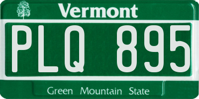 VT license plate PLQ895