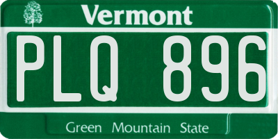 VT license plate PLQ896