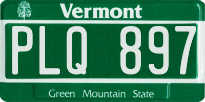 VT license plate PLQ897