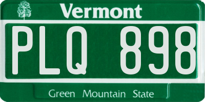 VT license plate PLQ898