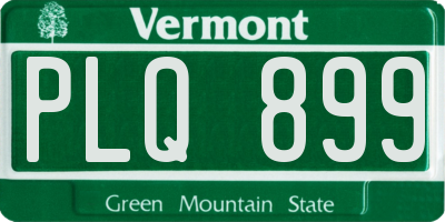 VT license plate PLQ899
