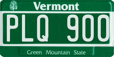 VT license plate PLQ900