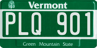 VT license plate PLQ901