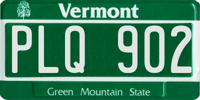 VT license plate PLQ902