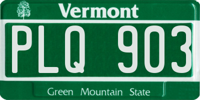 VT license plate PLQ903