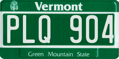 VT license plate PLQ904