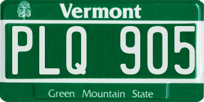 VT license plate PLQ905