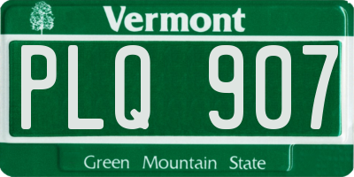 VT license plate PLQ907