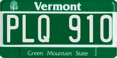 VT license plate PLQ910