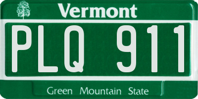 VT license plate PLQ911
