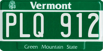VT license plate PLQ912