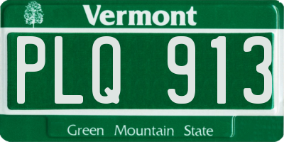 VT license plate PLQ913
