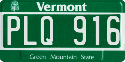 VT license plate PLQ916