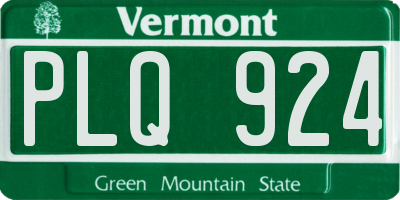 VT license plate PLQ924