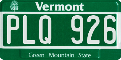 VT license plate PLQ926