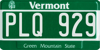 VT license plate PLQ929