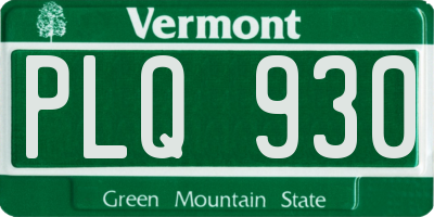 VT license plate PLQ930