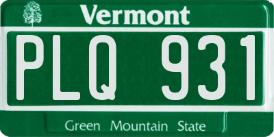 VT license plate PLQ931