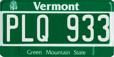 VT license plate PLQ933