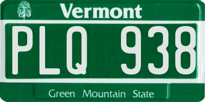 VT license plate PLQ938
