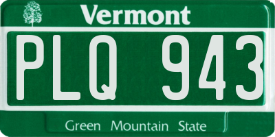 VT license plate PLQ943