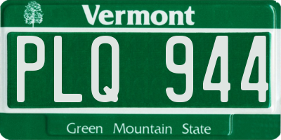 VT license plate PLQ944