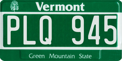 VT license plate PLQ945